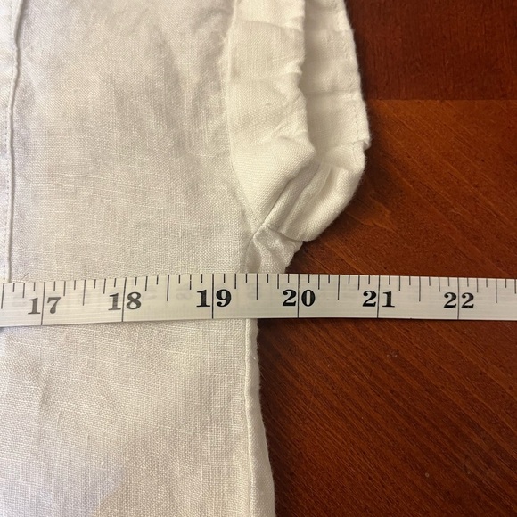 Lord & Taylor Women’s Linen Shirt Cap Sleeve Button Down Small White - Picture 7 of 7